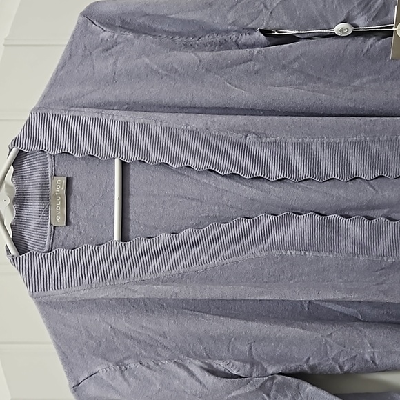 *NWT* Evolution by Cyrus Scalloped Trim Cardigan Sweater - Picture 3 of 8